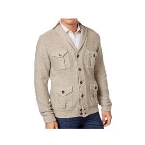 J Jeans by Buffalo "Lucas" Sherpia Lined Cardigan Cargo Sweater, Mens, Large